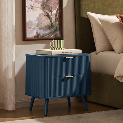 DUS-CC2-04068 Grade-B Dusk Hattie 2 Drawer Bedside Table - Teal RRP £139.00