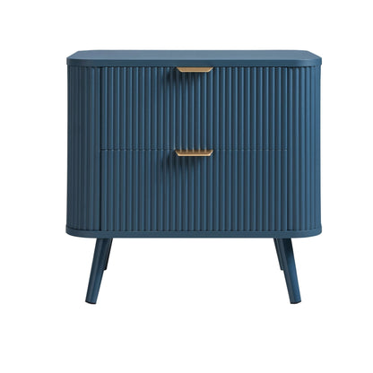 DUS-CC2-04068 Grade-B Dusk Hattie 2 Drawer Bedside Table - Teal RRP £139.00