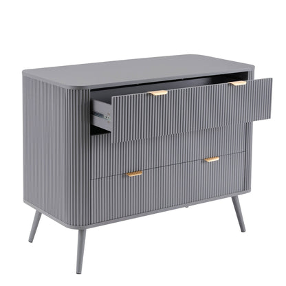 DUS-GOL-00674 Grade-B Dusk Hattie 3 Drawer Large Chest - Light Grey RRP £167