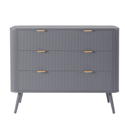 DUS-GOL-00674 Grade-B Dusk Hattie 3 Drawer Large Chest - Light Grey RRP £167