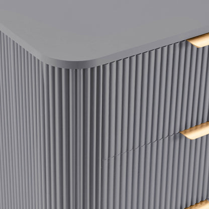 DUS-GOL-06987 Grade-B Dusk Hattie 3 Drawer Large Chest - Light Grey RRP £167