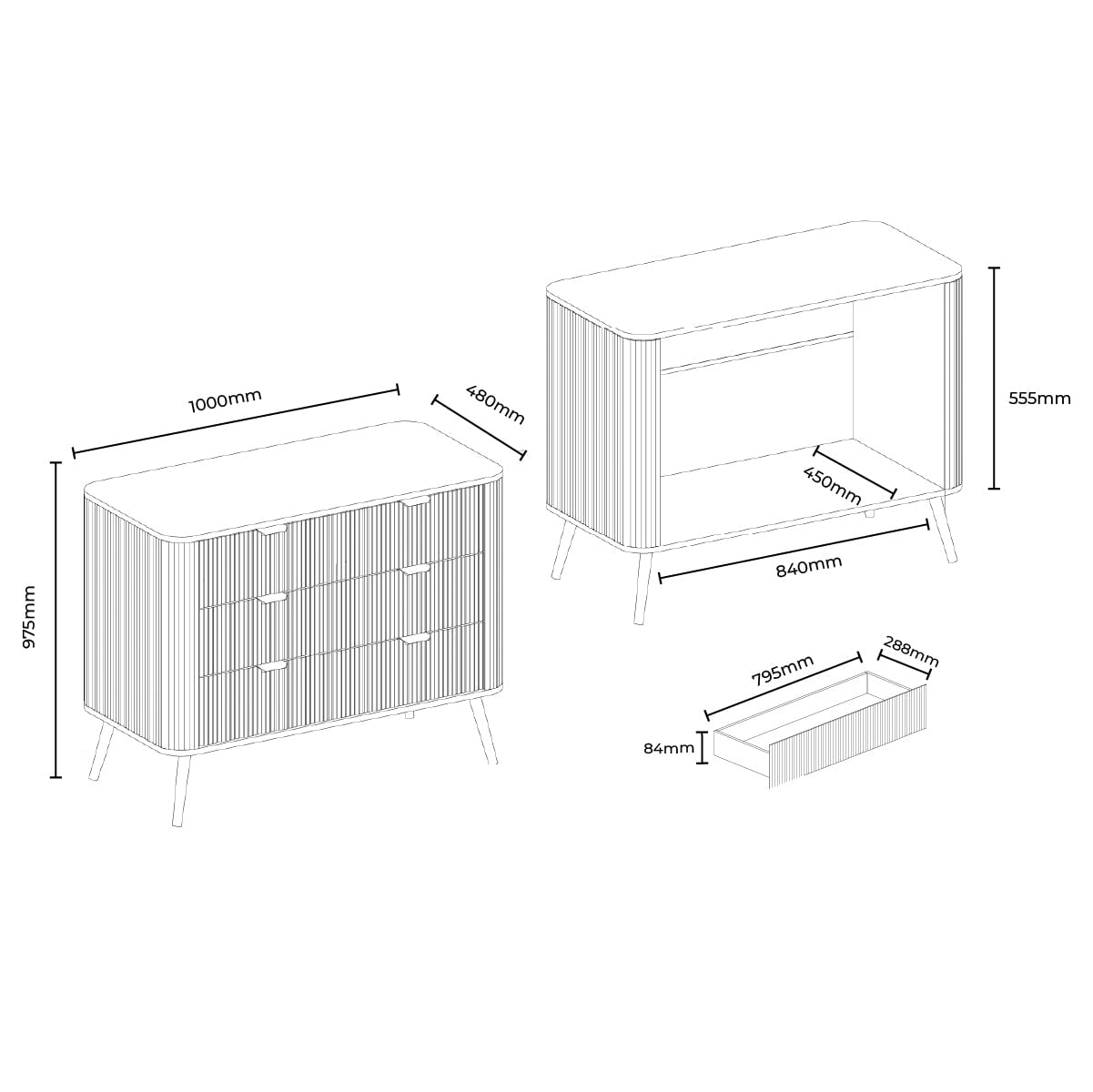 DUS-GOL-00674 Grade-B Dusk Hattie 3 Drawer Large Chest - Light Grey RRP £167