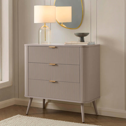 DUS-CC2-04274 Grade-B Dusk Hattie 3 Drawer Small Chest - Taupe RRP £189.00