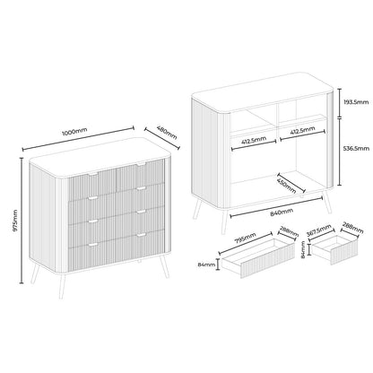 DUS-GOL-05851 Grade-B Dusk Hattie 5 Drawer Chest - Walnut RRP £249