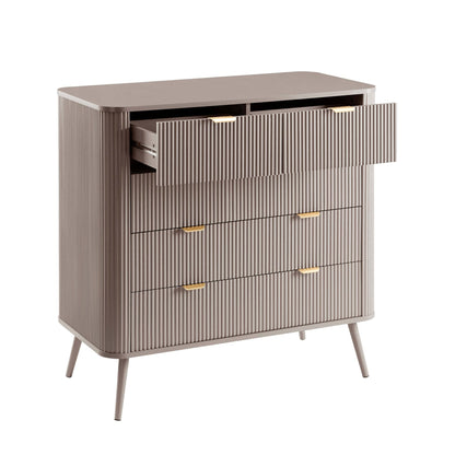 DUS-CC2-03371 Grade-B Dusk Hattie 5 Drawer Chest - Taupe RRP £249.00