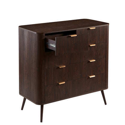 DUS-GOL-05851 Grade-B Dusk Hattie 5 Drawer Chest - Walnut RRP £249
