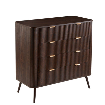 DUS-GOL-05851 Grade-B Dusk Hattie 5 Drawer Chest - Walnut RRP £249