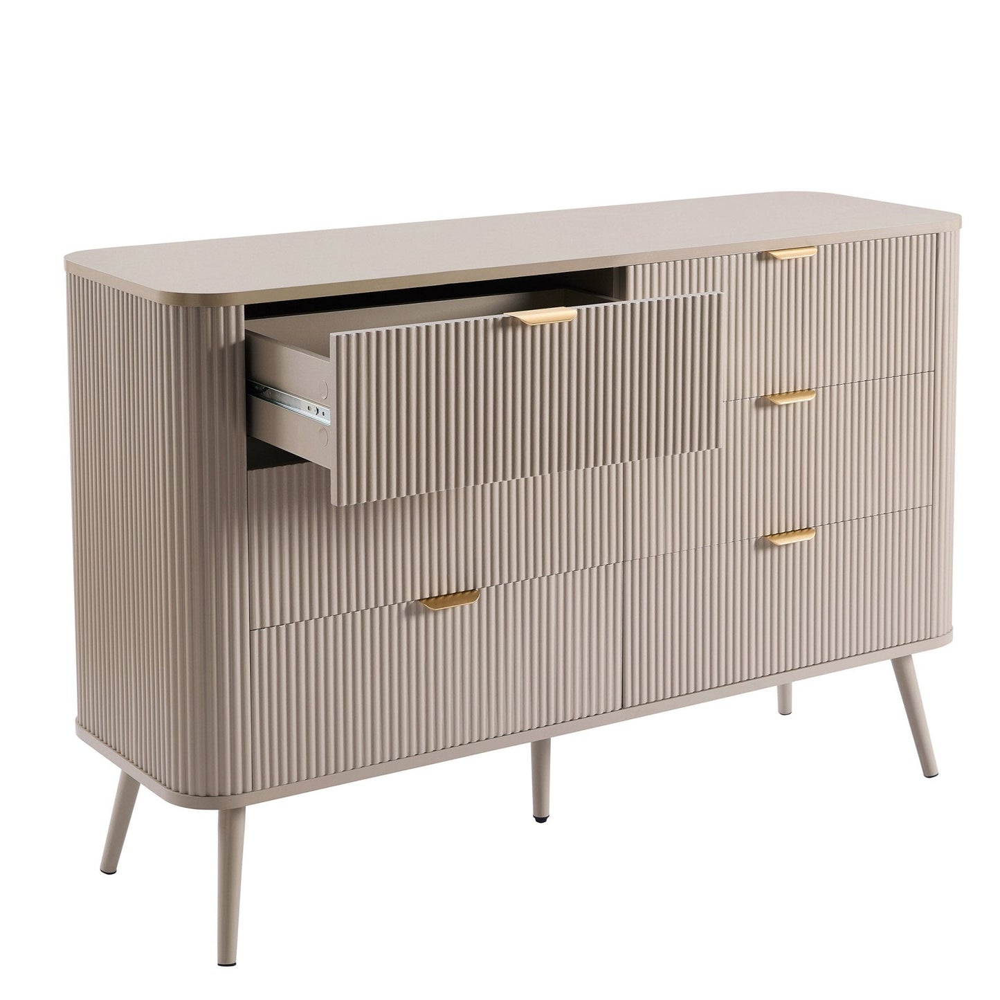 DUS-CC2-04066 Grade-B Dusk Hattie 6 Drawer Large Chest - Taupe RRP £279.00