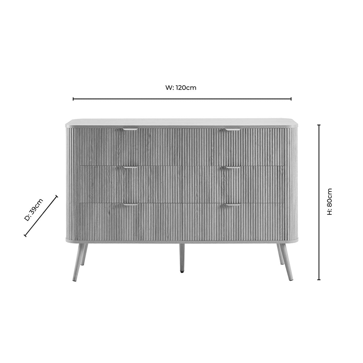 DUS-CC2-04066 Grade-B Dusk Hattie 6 Drawer Large Chest - Taupe RRP £279.00