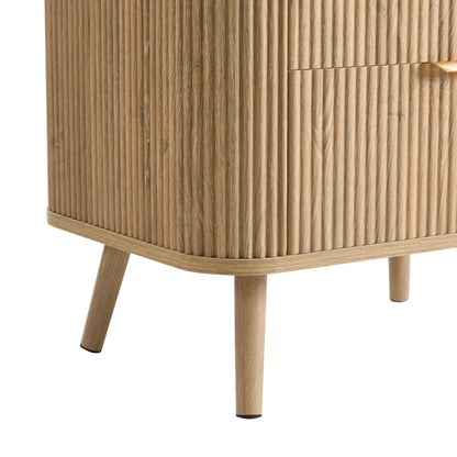 DUS-CC2-04271 Grade-B Dusk Pair of Hattie 2 Drawer Bedside Table - Light Wood
 (set of 2) RRP £258.00