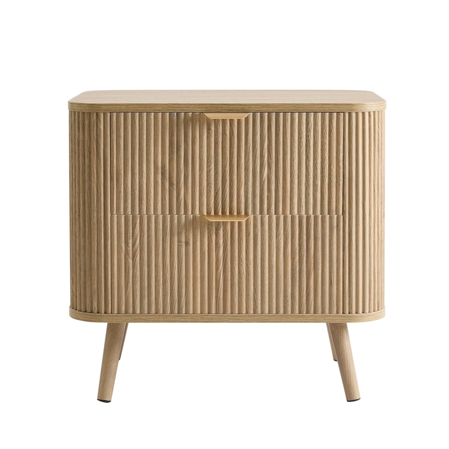 DUS-CC2-04271 Grade-B Dusk Pair of Hattie 2 Drawer Bedside Table - Light Wood
 (set of 2) RRP £258.00