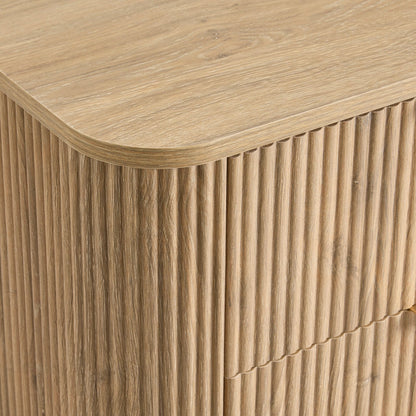 DUS-CC2-04271 Grade-B Dusk Pair of Hattie 2 Drawer Bedside Table - Light Wood
 (set of 2) RRP £258.00