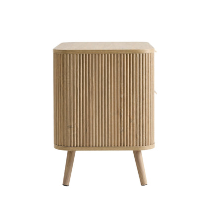DUS-CC2-04271 Grade-B Dusk Pair of Hattie 2 Drawer Bedside Table - Light Wood
 (set of 2) RRP £258.00