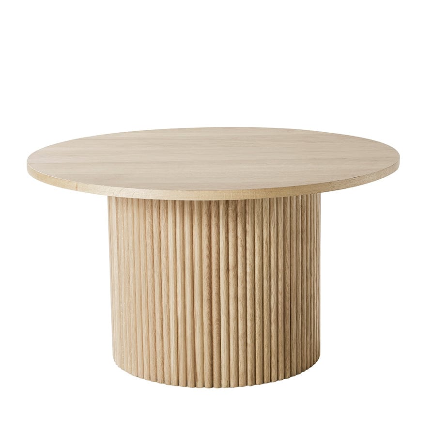 DUS-CC2-03365 Grade-B Dusk Hattie Round Pedestal Coffee Table - Light Wood RRP £189.00