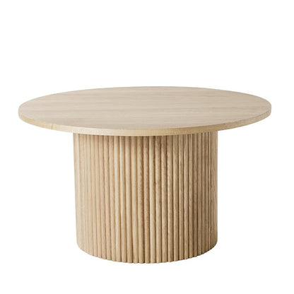 DUS-CC2-03365 Grade-B Dusk Hattie Round Pedestal Coffee Table - Light Wood RRP £189.00