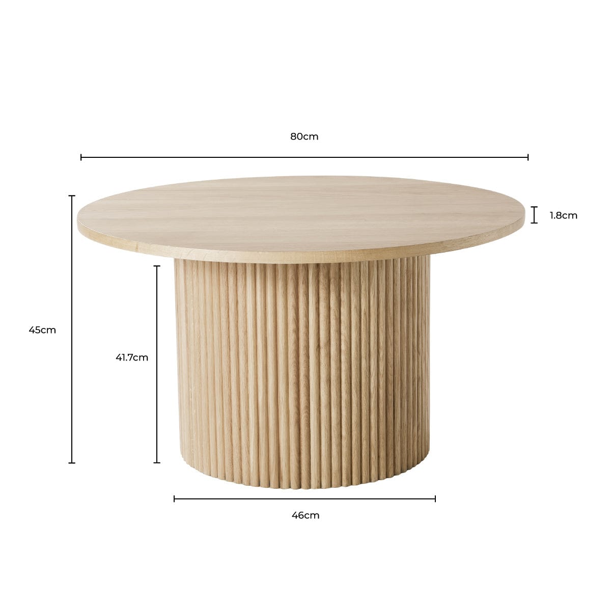 DUS-CC2-03365 Grade-B Dusk Hattie Round Pedestal Coffee Table - Light Wood RRP £189.00