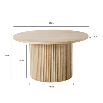 DUS-CC2-03365 Grade-B Dusk Hattie Round Pedestal Coffee Table - Light Wood RRP £189.00