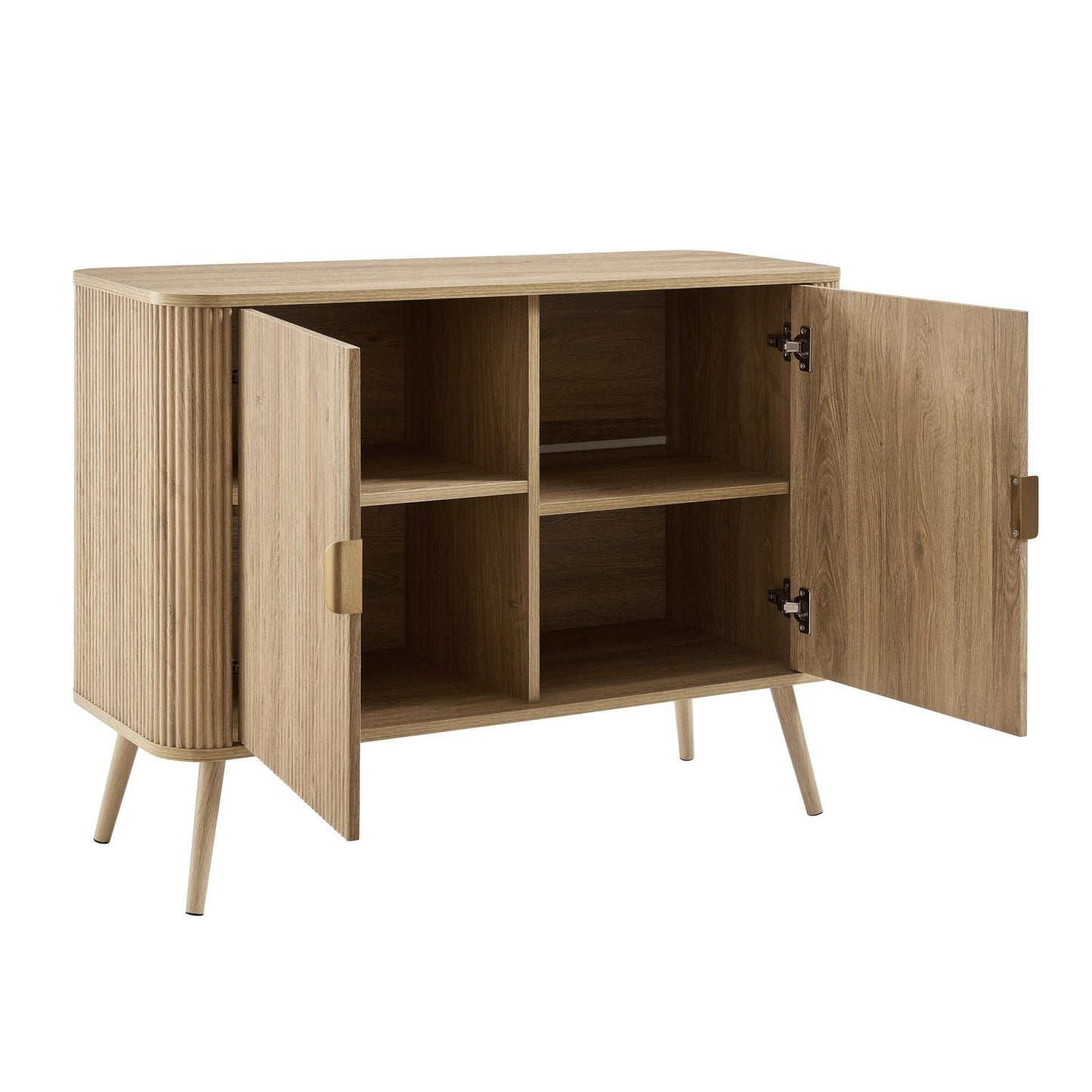 DUS-CC2-04361 Grade-B Dusk Hattie 2 Door Sideboard - Light Wood RRP £229.00