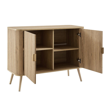 DUS-CC2-04361 Grade-B Dusk Hattie 2 Door Sideboard - Light Wood RRP £229.00