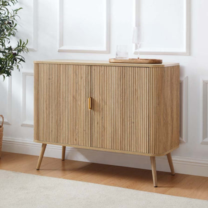 DUS-CC2-04361 Grade-B Dusk Hattie 2 Door Sideboard - Light Wood RRP £229.00