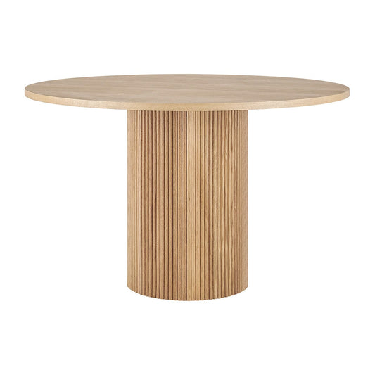 DUS-CC2-04388 Grade-B Dusk Hattie Panel Round 4-6 Seater Pedestal Dining Table - Natural RRP £329.00