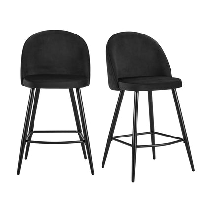 DUS-CC2-04356 Grade-B Dusk Hattie Set of 2 Barstools - Black RRP £159.00