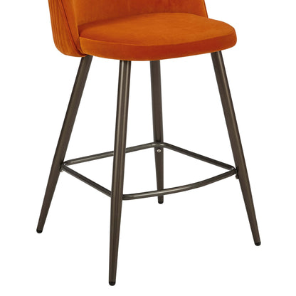 DUS-GOL-06001 Grade-B Dusk Hattie Set of 2 Barstools - Bright Orange RRP £159