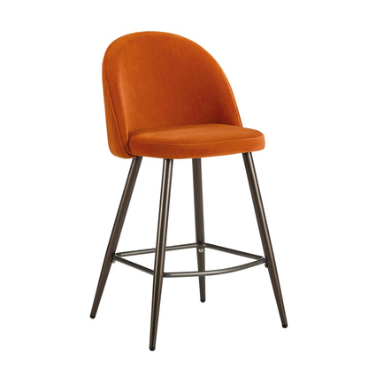 DUS-GOL-02916 Grade-B Dusk Hattie Set of 2 Barstools - Bright Orange RRP £159