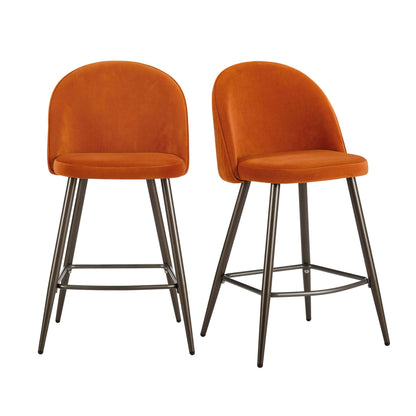 DUS-GOL-06002 Grade-B Dusk Hattie Set of 2 Barstools - Bright Orange RRP £159