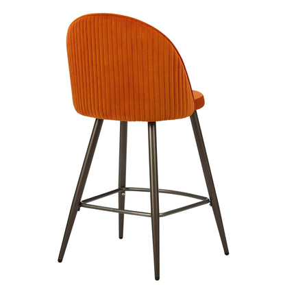 DUS-GOL-02916 Grade-B Dusk Hattie Set of 2 Barstools - Bright Orange RRP £159