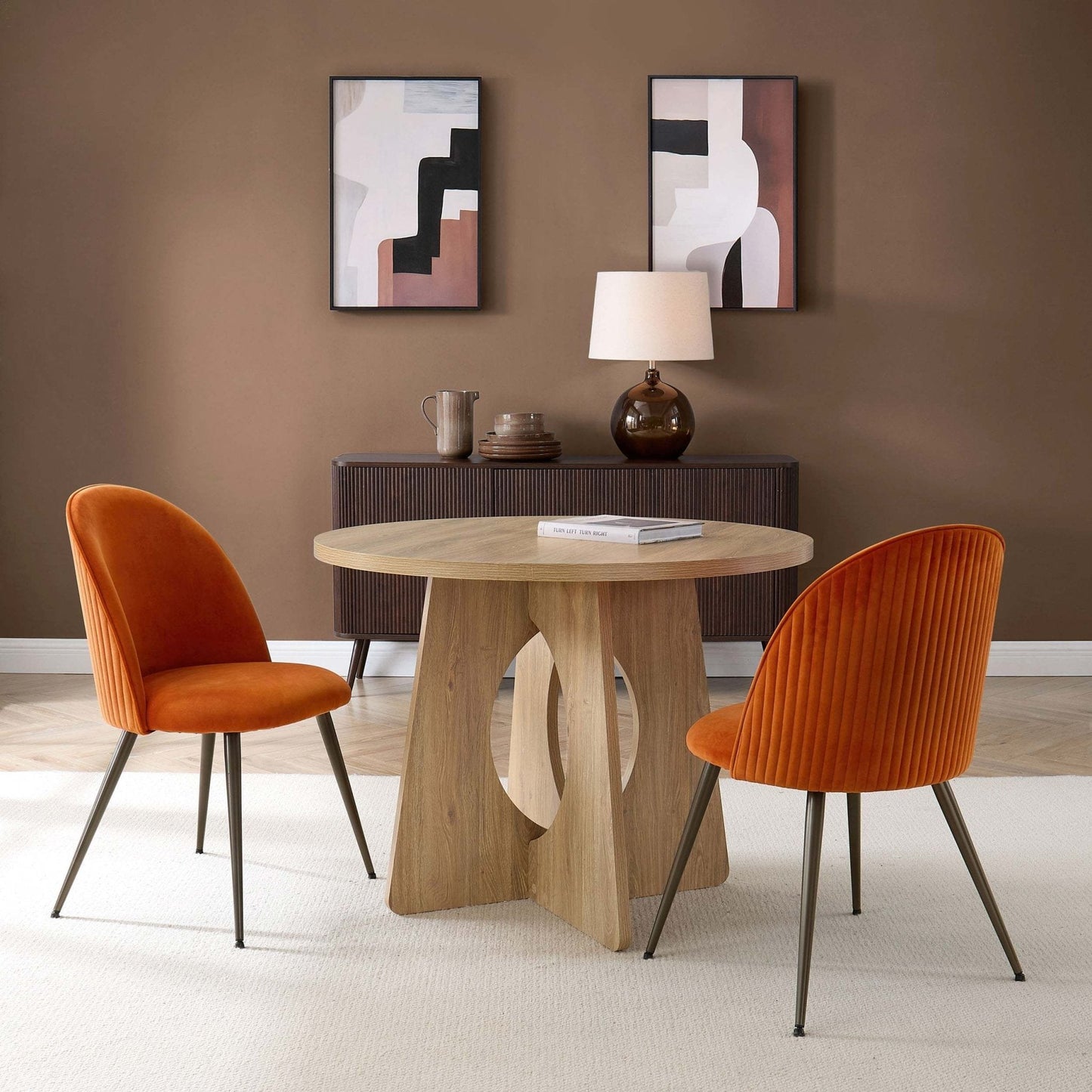 DUS-GOL-01118 Grade-B Dusk Hattie Set of 2 Dining Chairs - Bright Orange RRP £139
