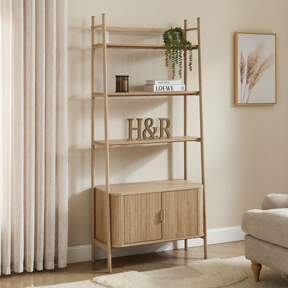 DUS-CC2-04062 Grade-B Dusk Hattie Shelving Unit - Light Wood RRP £249.00