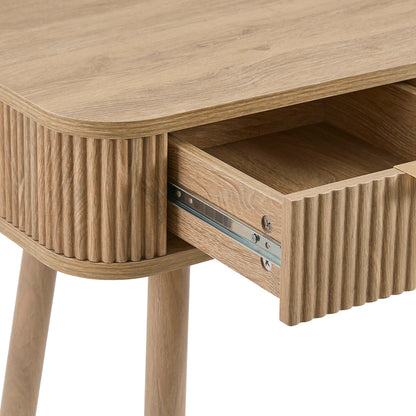 DUS-CC2-04687 Grade-B Dusk Hattie Storage Dressing Table Console - Light Wood RRP £169.00