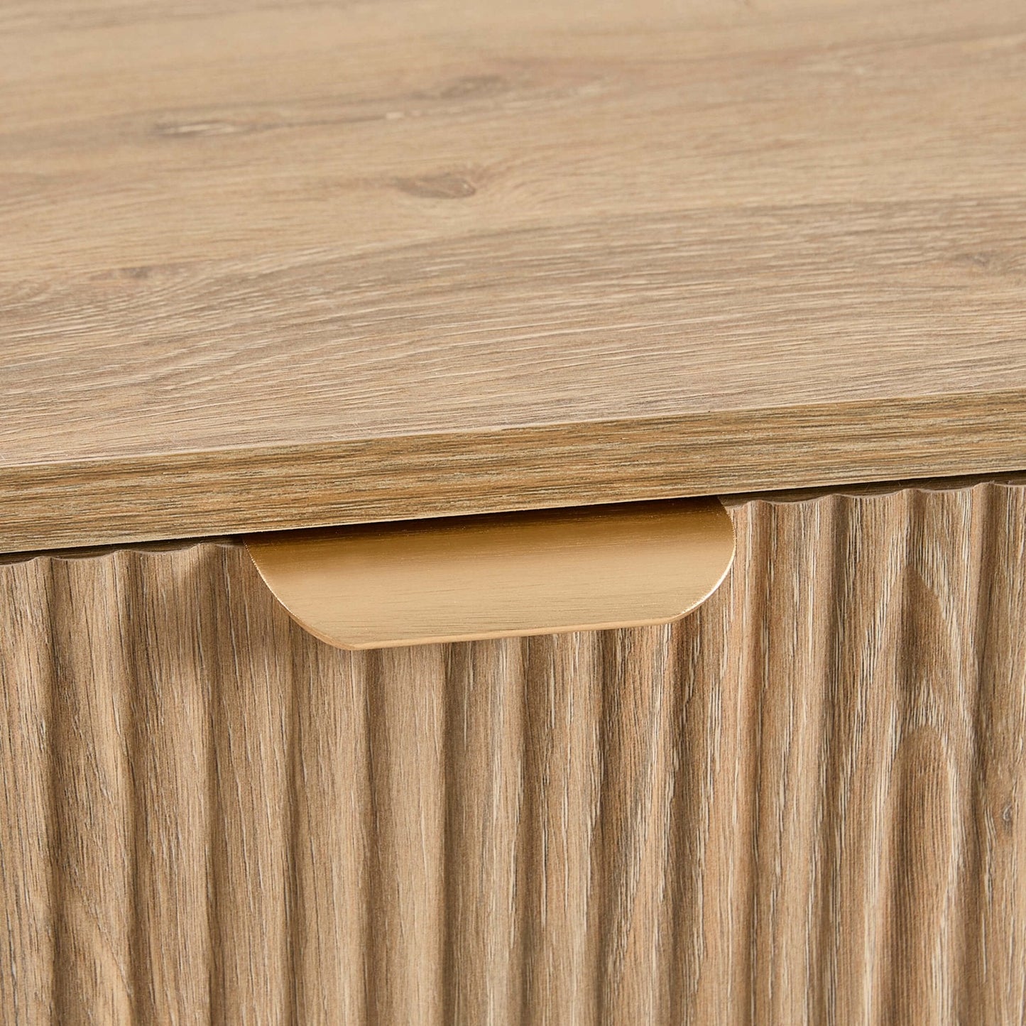 DUS-CC2-04687 Grade-B Dusk Hattie Storage Dressing Table Console - Light Wood RRP £169.00