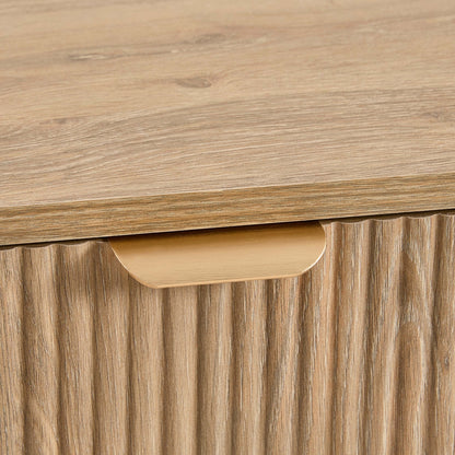 DUS-CC2-04687 Grade-B Dusk Hattie Storage Dressing Table Console - Light Wood RRP £169.00