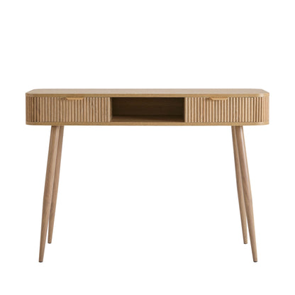 DUS-CC2-04687 Grade-B Dusk Hattie Storage Dressing Table Console - Light Wood RRP £169.00
