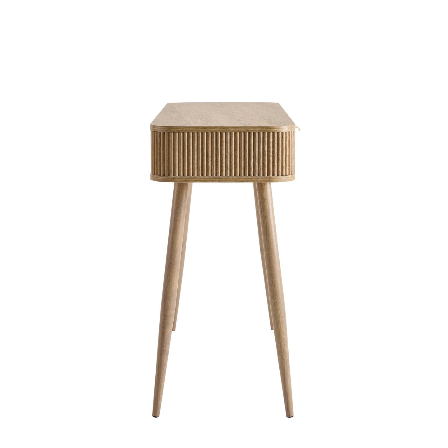 DUS-CC2-04687 Grade-B Dusk Hattie Storage Dressing Table Console - Light Wood RRP £169.00