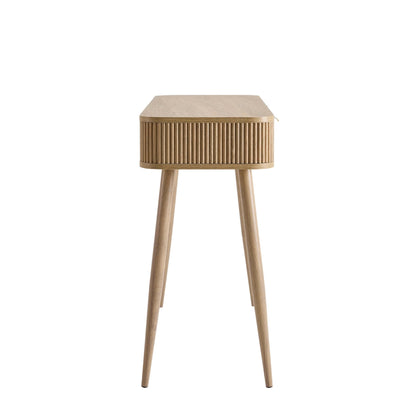 DUS-CC2-04687 Grade-B Dusk Hattie Storage Dressing Table Console - Light Wood RRP £169.00