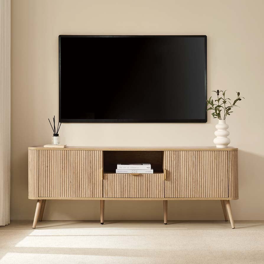 DUS-CC2-04024 Grade-B Dusk Hattie TV Unit - Light Wood RRP £249.00