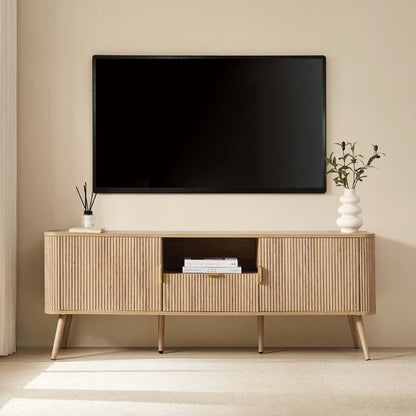 DUS-CC2-04024 Grade-B Dusk Hattie TV Unit - Light Wood RRP £249.00