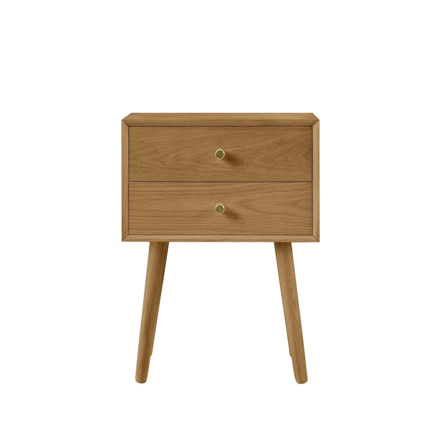 DUS-CC2-02216 Grade-B Dusk Heidi Oak 2 Drawer Bedside Table - Light Wood RRP £139