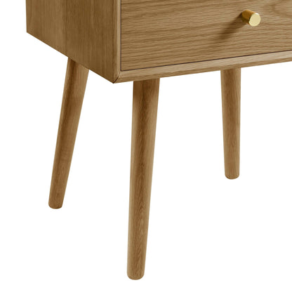 DUS-CC2-02216 Grade-B Dusk Heidi Oak 2 Drawer Bedside Table - Light Wood RRP £139