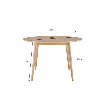 DUS-CC2-02925 Grade-B Dusk Heidi Solid Oak 4-6 Seater Round Dining Table - Natural RRP £399.00