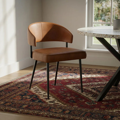 ROS-OUT-00638 Grade-C1 Roseland Furniture Torcello Faux Leather Dining Chair - Set of 2 RRP £239.90