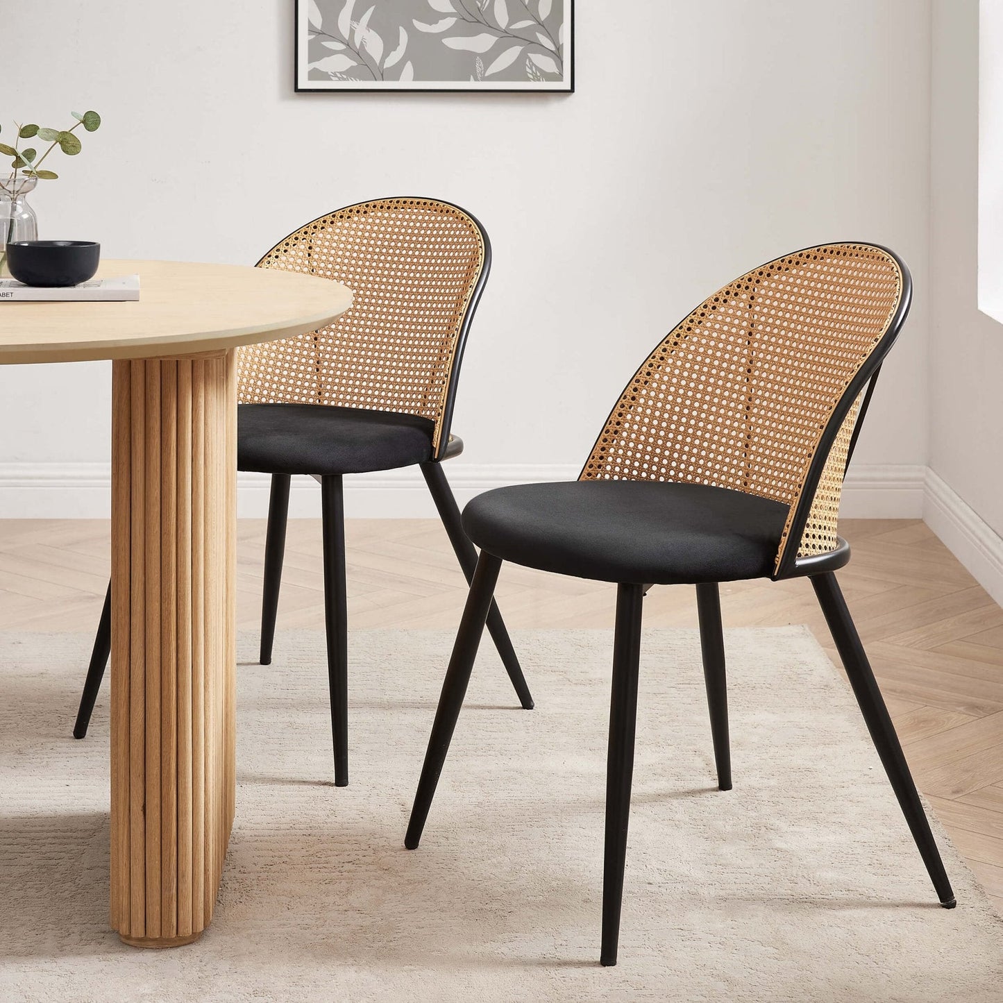 DUS-GOL-00762 Grade-B Dusk Phoebe Set Of 2 Dining Chairs - Charcoal/Black RRP £199