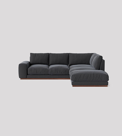 SWO-AP-36586 Grade-BER Denver Right Hand Corner Sofa in Plain Ebony Dark Feet RRP £4039