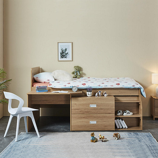 BFW-NEW-00739 Grade-BER Big Furniture Warehouse Broughton Captain Bed Oak RRP £299