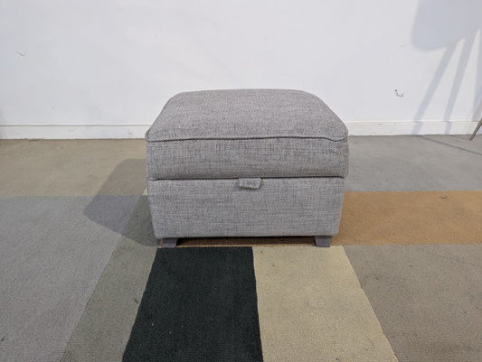 DFS-UPH-04379 DFS Hornby Storage Footstool in Silver with Foam Seat Grade-C0 Good Condition RRP £160