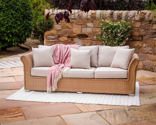 Grade-A Rattan Direct Lisbon Willow 3 Seater Outdoor/Garden Sofa RRP £899
