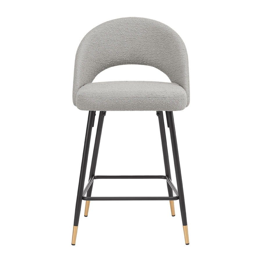 DUS-APM-63050 Grade-B Dusk Lola Pair of Barstools in Taupe Boucle Fabric RRP £249